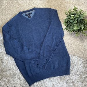 Men's Small Pullover V-Neck Blue Sweater